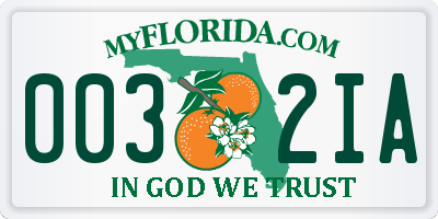 FL license plate 0032IA