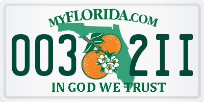 FL license plate 0032II