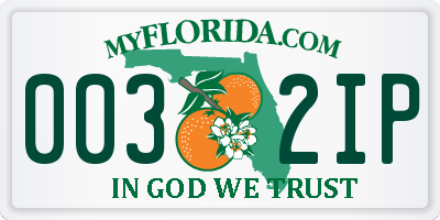 FL license plate 0032IP