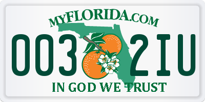 FL license plate 0032IU
