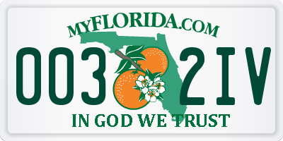 FL license plate 0032IV