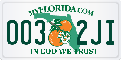FL license plate 0032JI