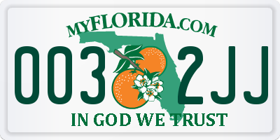 FL license plate 0032JJ