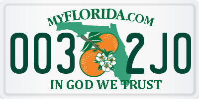 FL license plate 0032JO