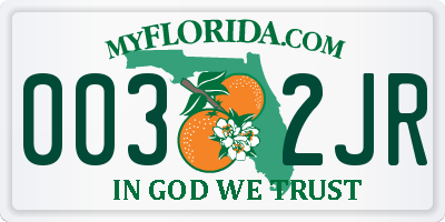 FL license plate 0032JR