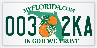 FL license plate 0032KA