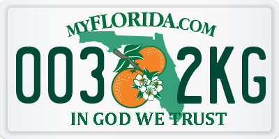 FL license plate 0032KG