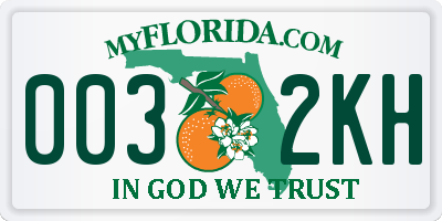FL license plate 0032KH