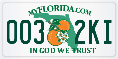 FL license plate 0032KI