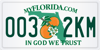 FL license plate 0032KM