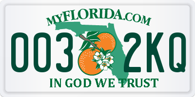 FL license plate 0032KQ