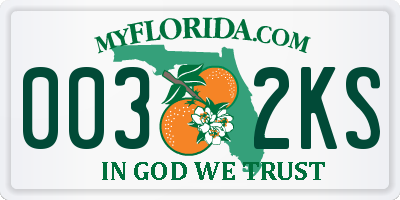 FL license plate 0032KS