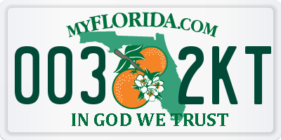 FL license plate 0032KT