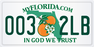 FL license plate 0032LB