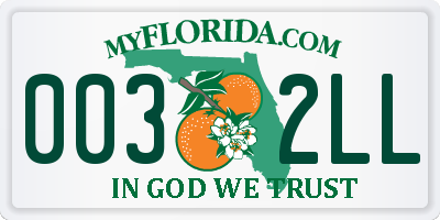 FL license plate 0032LL
