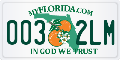 FL license plate 0032LM