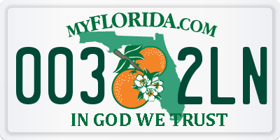 FL license plate 0032LN