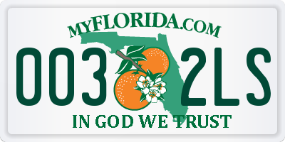 FL license plate 0032LS