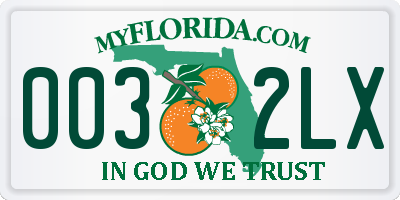 FL license plate 0032LX