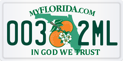 FL license plate 0032ML