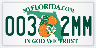 FL license plate 0032MM