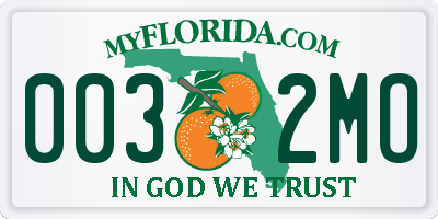 FL license plate 0032MO