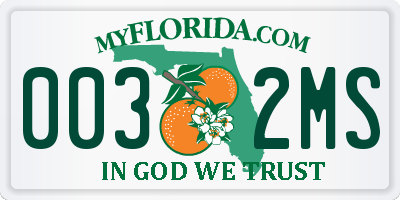 FL license plate 0032MS