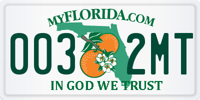 FL license plate 0032MT