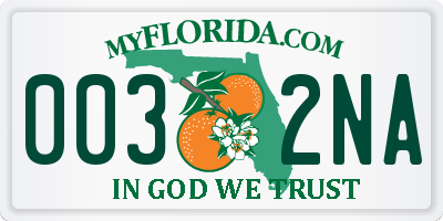 FL license plate 0032NA