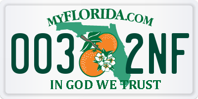 FL license plate 0032NF