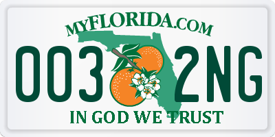 FL license plate 0032NG