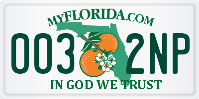 FL license plate 0032NP