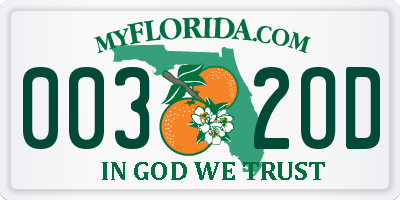 FL license plate 0032OD