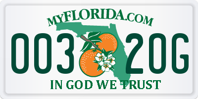 FL license plate 0032OG
