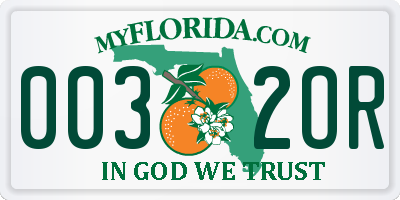FL license plate 0032OR