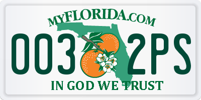 FL license plate 0032PS
