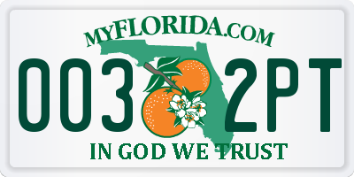 FL license plate 0032PT