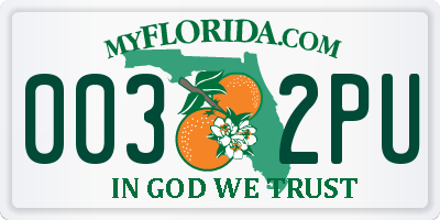 FL license plate 0032PU