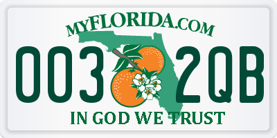 FL license plate 0032QB