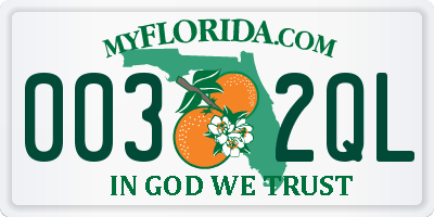 FL license plate 0032QL