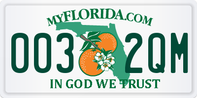 FL license plate 0032QM