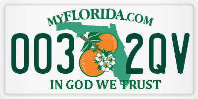 FL license plate 0032QV