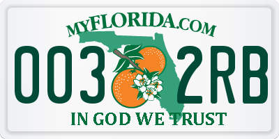 FL license plate 0032RB