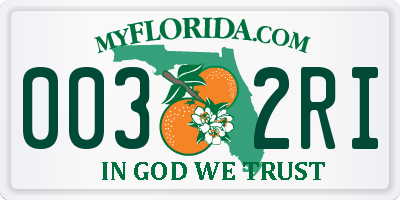 FL license plate 0032RI