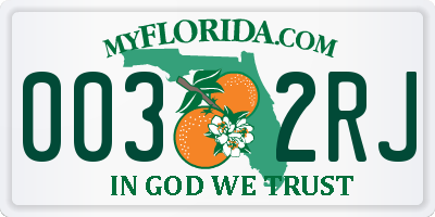 FL license plate 0032RJ