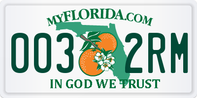 FL license plate 0032RM
