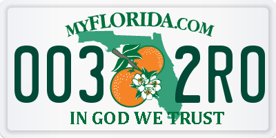 FL license plate 0032RO