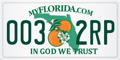 FL license plate 0032RP