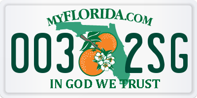 FL license plate 0032SG