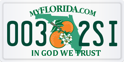 FL license plate 0032SI